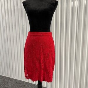 Covington Women’s Red Lace Pencil Skirt Size Small